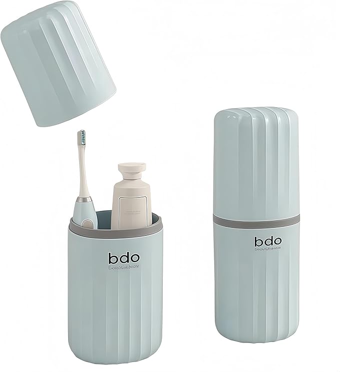 Toothbrush Travel Case Portable Toothbrush Holders with Cover Leakproof Toothbrush & Toothpaste Holder for Traveling School Camping Business Trip Bathroom