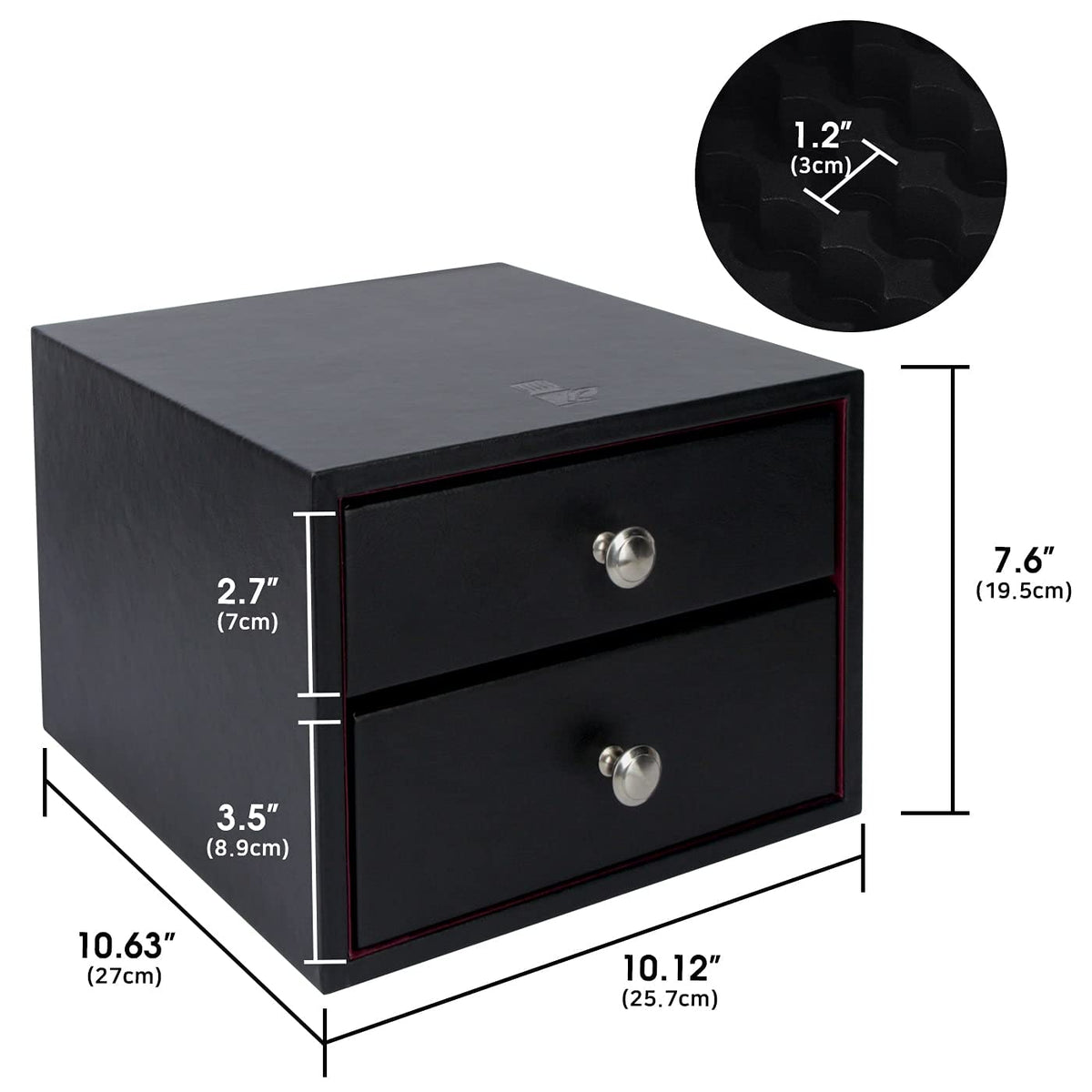 J JACKCUBE DESIGN Essential Oil Organizer Storage Box Case, Holds 96 Bottles 5-15ml Essential Oils, Roller Bottles- Leather Drawer Oil Holder Display- MK525A