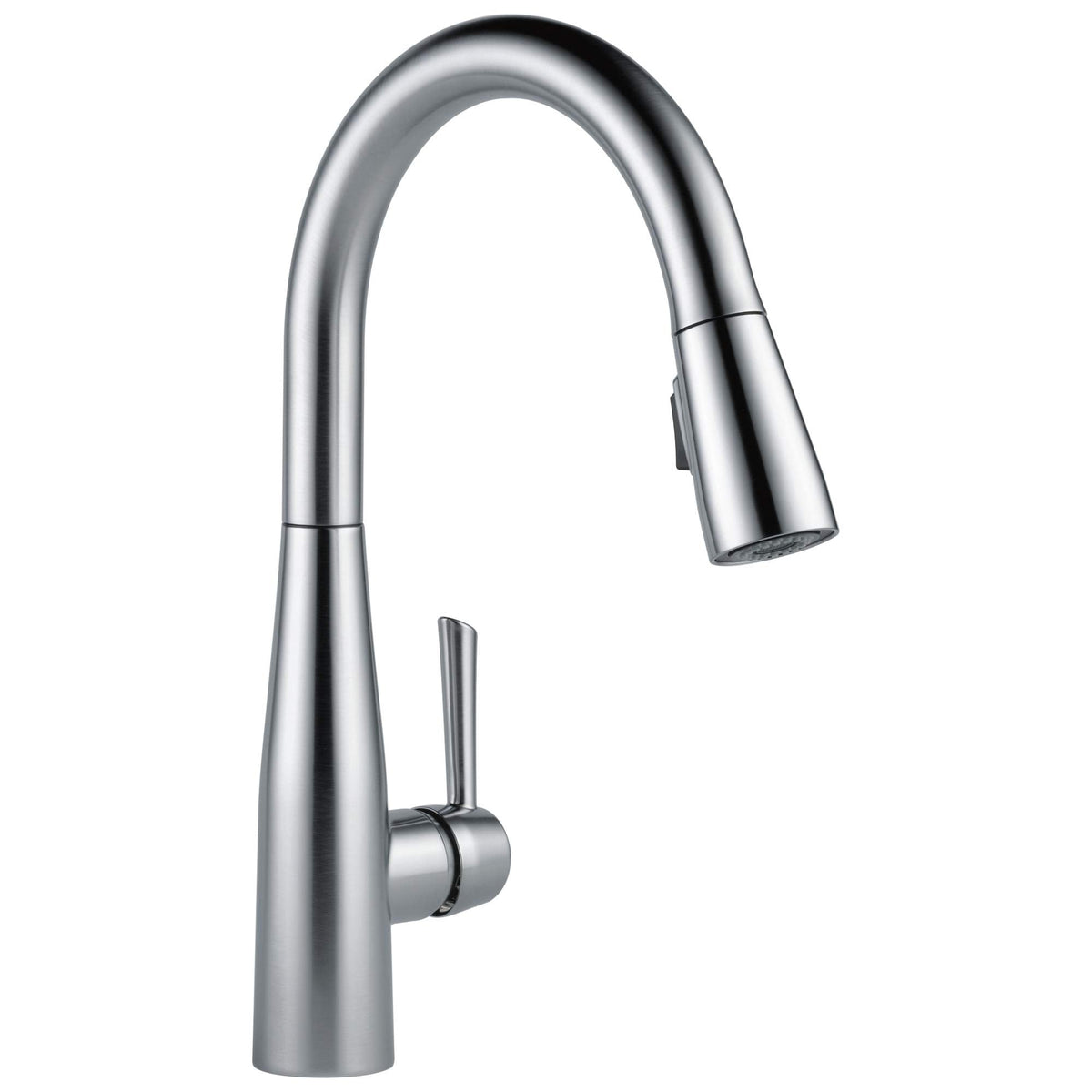 Delta Essa Brushed Nickel Kitchen Faucet with Pull Down Sprayer, Modern Single Hole Kitchen Sink Faucet, Single Handle, Arctic Stainless 9113-AR-DST