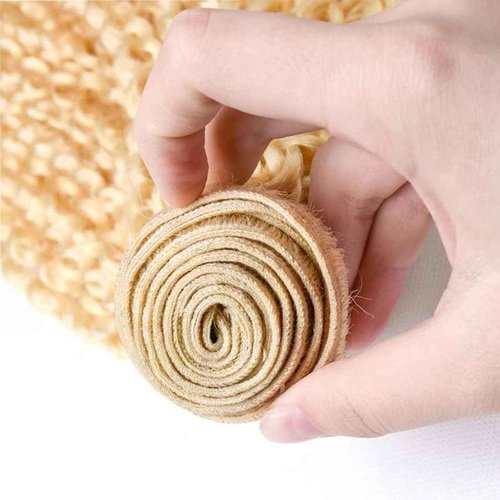 Giginger Brazilian Human Hair Bundles 16 18 20 Inch Blonde 613 Color Jerry Curly Wave Bundles Human Hair Unprocessed Virgin Quick Weave Hair for Black Women