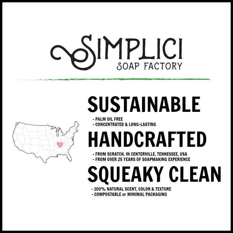 Simplici Aloe & Herb Natural Soap (exfoliating + pure essential oils) 6 Bar Value Bag. Palm Free.