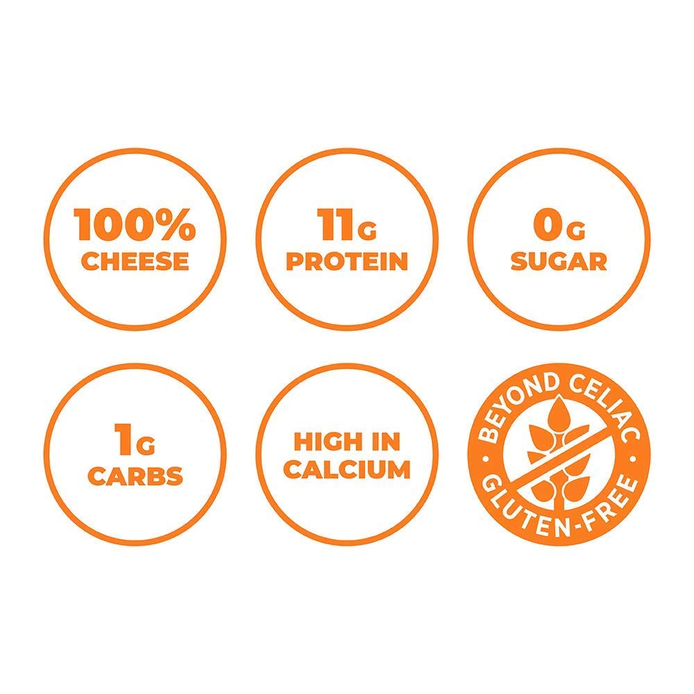 Moon Cheese Cheddar Believe It, 1 Ounce, 12-Pack, Crunchy, Protein-Rich Cheese Snack, Keto Friendly, 100% Real Cheese