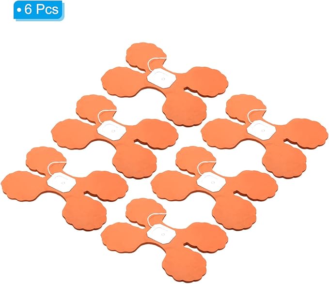 PATIKIL 9.8ft Four-Leaf Garland, 6 Pack Tissue Paper Hanging Flower Garland Reusable Streamers for Party Wedding Backdrop Decorations, Orange