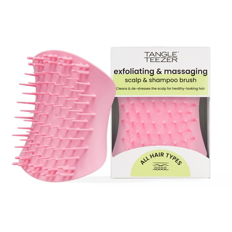 Tangle Teezer Scalp & Shampoo Hairbrush, to Exfoliate, Massage, and Cleanse, for All Hair Types, Pretty Pink