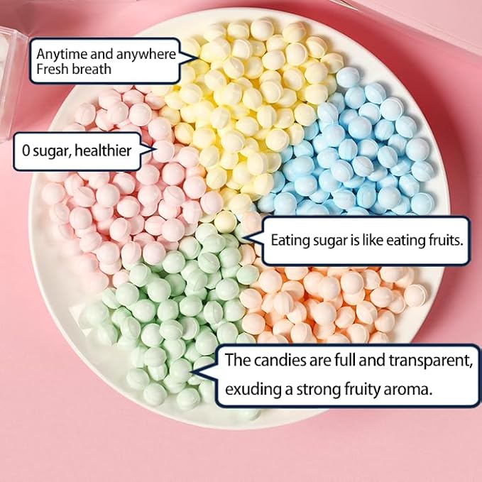 REALSEEK Mixed flavors mint candy, 0 sugar content and Vegan, multiple flavors tickle taste buds, freshen the breath, pocket-sized, a date essential, 4 packs (3.35 ounces)