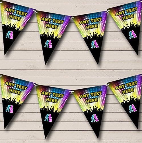 60's 70's 80's Disco Dance Personalized Birthday Party Bunting - Hanging Party Decoration - Birthday Party Banner Garland | Decorative Party Supplies