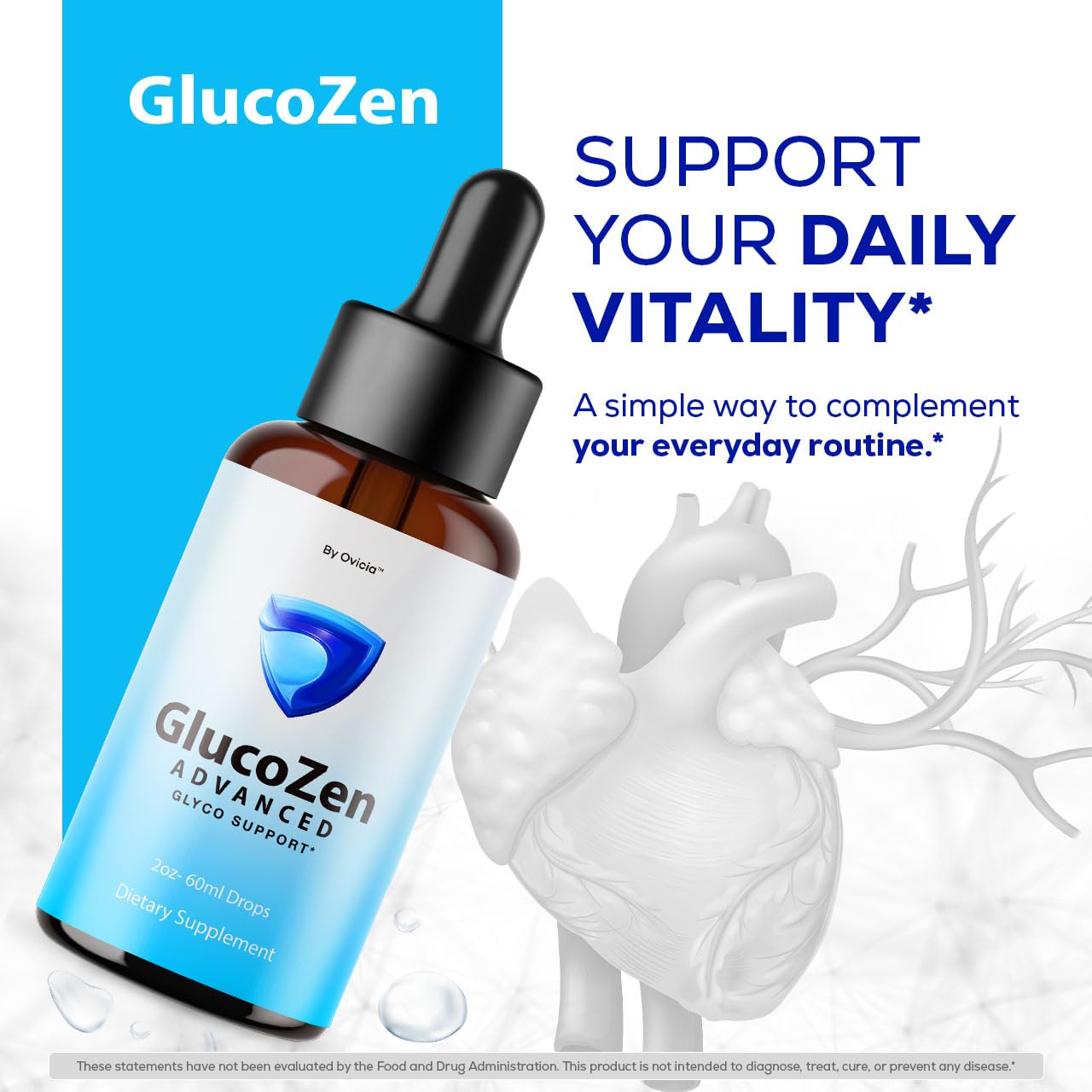 (2 Pack) Glucozen Drops - Official Gluco Zen Oral Liquid Drops Advanced Premium Formula Maximum Strength, All Natural Ingredients Vitamins for Overall Health & Wellness, 2 Bottles for 2 Months