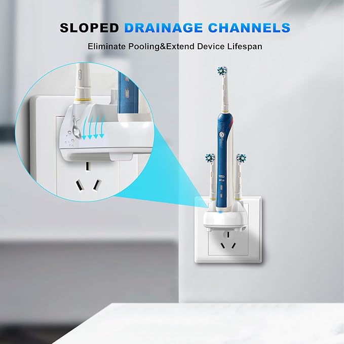 Charger for Oral-B Electric Toothbrush, Compatible with Oral-B io4/io5/io6, Genius 8000/9000, Pro 1000/2000/3000/5000, 3709/3728/3756 | Direct Plug-in Waterproof Outlet Charger Base Hygienic White