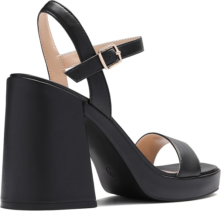 DREAM PAIRS Heels for Women Block Chunky Platform High Heels Open Toe Fashion Wedding Party Evening Prom Dance Ankle Strap Dress Pump Sandals Shoes