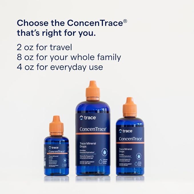 Trace Minerals ConcenTrace Trace Mineral Drops | Supports Energy, Digestion, Bone Health & Hydration, 70+ Ionic Trace Minerals w/Magnesium, Chloride & Potassium | Keto, Vegan & Non-GMO | 96 Servings