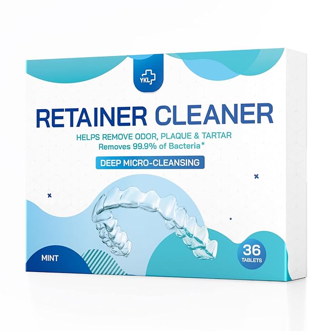 Retainer & Denture Cleaner Tablets - 1 Months Supply (36 pcs) Dental Retainers for Aligner - Mouth & Night Guards - False Teeth Whitening - Removes Odor & Plaque