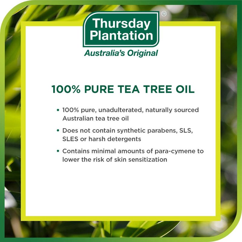 Thursday Plantation 100% Pure Australian Tea Tree Oil – 1.7 fl oz (50ml) – Natural Essential Oil – Cleanses and Purifies Skin – Made in Australia