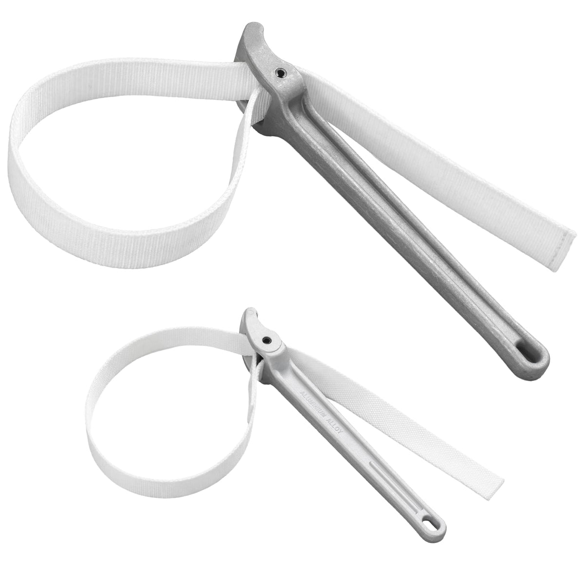 Lanties 2 Pcs Adjustable Aluminum Oil Filter Strap Wrench Set,12 & 16-inch Pipe Wrench with Nylon Strap for Replacing Oil Filter