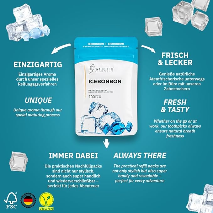 Wonder Toothpick - Flavored Toothpicks - Infused with Natural Flavors for Long-Lasting Freshness - Portable & Convenient - 100 Picks