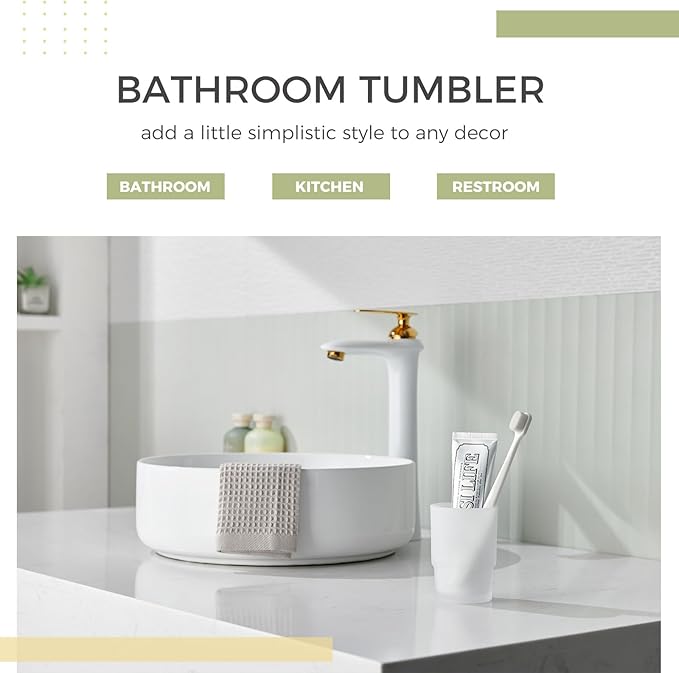 Tumbler Glass, Frosted Bathroom Rinsing Cup, Replacement Tumbler for Aomasi Toothbrush Holder