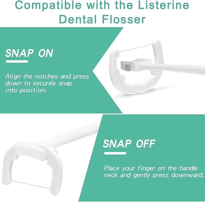 Ultraclean Access Flosser Refill Heads, Effective Plaque Removal for Proper Oral Care & Hygiene, Durable Flosser Refill Heads, PFAS Free, 80ct