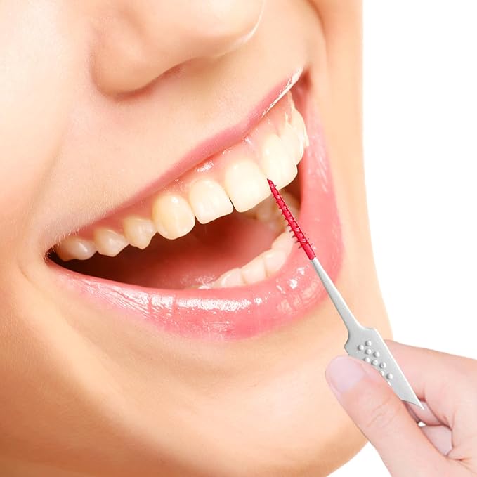 Dental Floss Picks Soft Silicone interdental Brush, Braces Brush, Floss Picks for Teeth, Disposable interdental Brush, Suitable for Cleaning Teeth Health(Red, 160pcs)