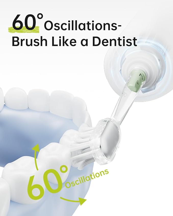 Laifen Wave Special Electric Toothbrush, New 2025 Version Oscillation & Vibration Sonic Electric Toothbrush for Adults with App, 2 Brush Heads, IP68 Waterproof Travel Powered Toothbrush (Meadow Green)
