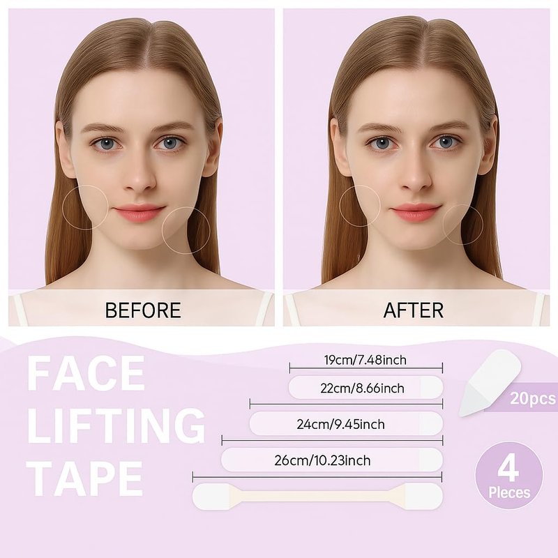 LiteVibe 40Pcs Facelift Tape for Face Invisible Face Tape Lifting invisible for Sagging Skin