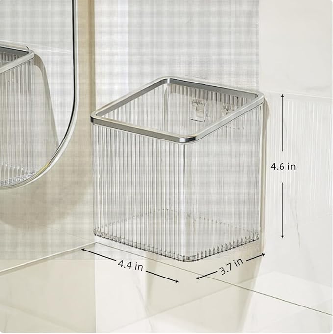2 Pack Wall Toothbrush Holder for Shower Adhesive Shower Holder for Tooth Brush,Electric Toothbrush,Toothpaste,Razor,Makeup Brush,Hanging Wall Storage Organizer Bucket(Silver)
