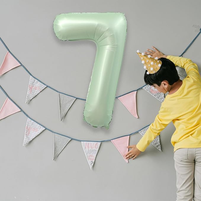 40 Inch Olive Green Large Number Balloons 0-9, Number 7 Balloons Foil Mylar Big Number Balloons, Helium Number Balloons Decorations For Birthday, Anniversary Events, Wedding Party