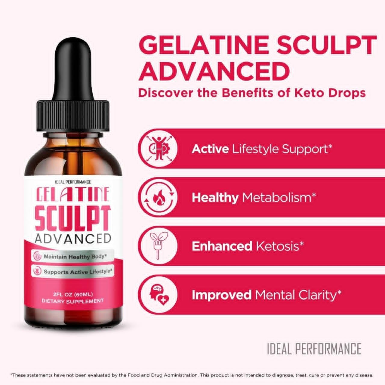 Gelatine Sculpt Drops, Official Gelatine Sculpt Supplement Dropper, All Natural Keto Liquid Droppers, Advanced Formula Sustain Active Lifestyle & Fitness Goals, GelatineSculpt Reviews (3 Pack)