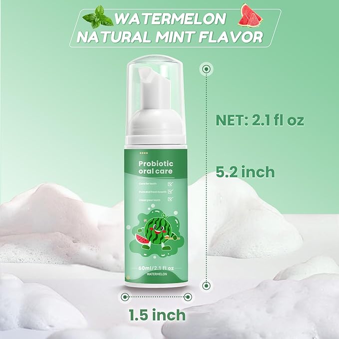 Kids Foam Fluoride Free Toothpaste with Watermelon and Blueberry Mint Flavor, Toddler Natural Teeth Deep Cleaning Toothpaste for U Shaped Toothbrush