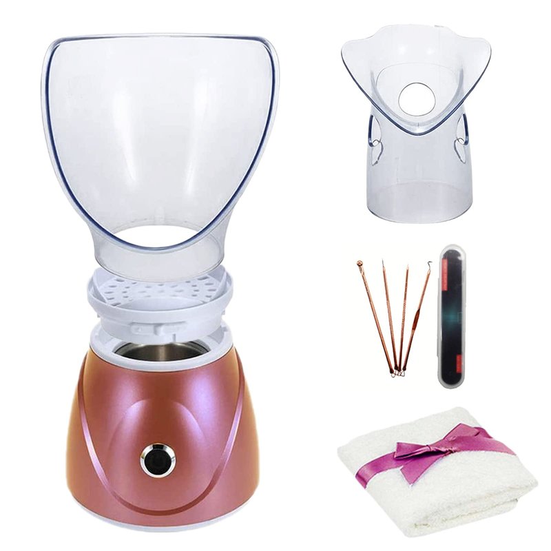Hann Facial Steamer Professional Sinus Steam Inhaler Face Skin Moisturizer Facial Mask Sauna Spa Steamers with Aromatherapy Diffuser Humidifier Function (Pink)