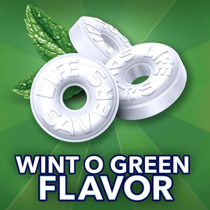 Life Savors Wint O Green Mints - 2 Pounds of Delicious Wintergreen Fresh Breath Mints - (Approx 220 Pieces) - Individually Wrapped - Bulk Hard Candy