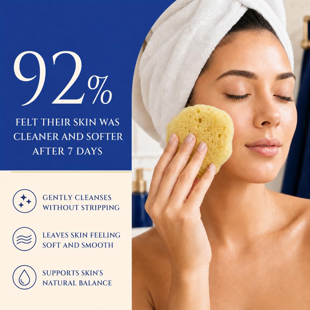 Constantia Beauty® Premium Natural FINA Silk Sponges - 2pc, 4"- 4.5" Luxury Softness on the Skin, from The Mediterranean, Fine Pores Sea Sponge Perfect for Make up, Facial Cleansing & Bathing