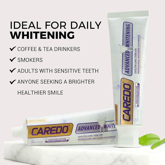 Triple Whitening Toothpaste for Sensitive Teeth, Gentle Fluoride-Free Nano-Hydroxyapatite & Advanced Enzyme, Deep Clean Stain Removal, Lasting Brightness Remineralizing Toothpaste, Minty 3.52OZ