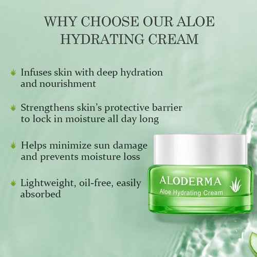 Aloderma Signature Aloe Hydrating Set - 5 Pieces - Aloe Vera Gel, Cleanser, Toner, Serum, Cream