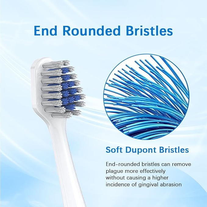 Replacement Toothbrush Heads Compatible with Waterpik Complete Care 5.0/9.0 (CC-01/WP-861), STRB-8WW,(6 Count, White)