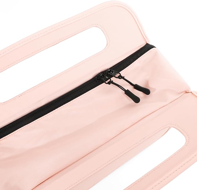 CONTAIL 13 Inch 3L 4-in-1 Travel Essentials Organizer, Small Business Handbag, Suitcase Drink Holder,Phone Tablet Holder,Airport Accessories Storage,Pink