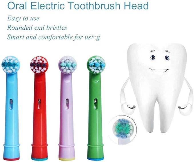 Kids Toothbrush Replacement Heads for Oral-B, Extra-Soft Bristles, Fits for Oral-B Braun Electric and Battery Brushes, Except Vitality Sonic, CrossActino Power, Sonic Complete, Pulsonics, EB-10A