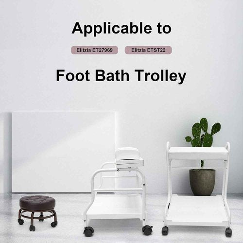 Elitzia Pedicure Foot Stool Beauty Salon SPA Foot Bath Footstool Two Color Optional Thick Support Seat Quality Wheels ET28500（Dark Brown）