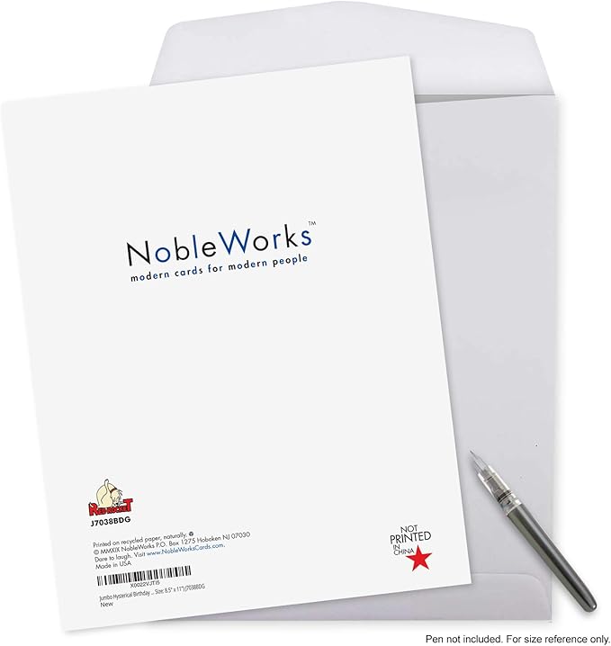 NobleWorks Jumbo Humorous Birthday Greeting Card 8.5 x 11 Inch with Envelope (1 Pack) Large Jumbo Bday Men Stiff Joints J7038BDG
