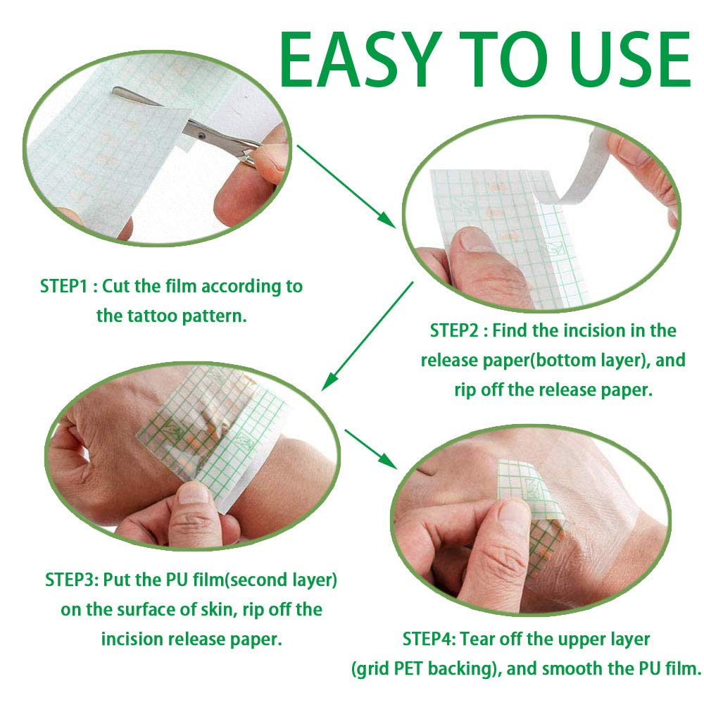 Tattoo Aftercare Bandage Roll 6" x 10 Yard - Waterproof Transparent Film for Tattoo Initial Healing and Skin Repair Adhesive Tattoo Supply Wrap