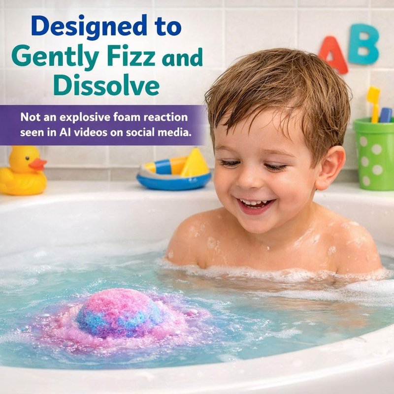 Galaxy Bath Bombs for Kids with Surprise Inside - Organic Bubble Bath Bombs with Educational Outer Space Planet Toys. Gentle, Natural & Kids Friendly - Birthday Gifts for Boys, Toddlers, Girls