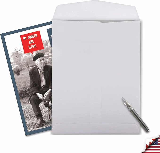NobleWorks Jumbo Hysterical Birthday Greeting Card 8.5 x 11 Inch with Envelope (1 Pack) Big, Jumbo Bday Unlit Men Stiff Joints J10245BDG