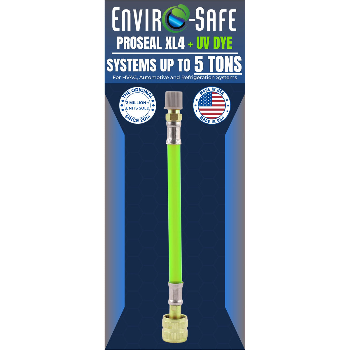 ENVIRO-SAFE AC Stop Leak with UV Dye for R410a, R22, R32 and R134a | Seal and Detect Refrigerant Leaks | Direct Inject | Central