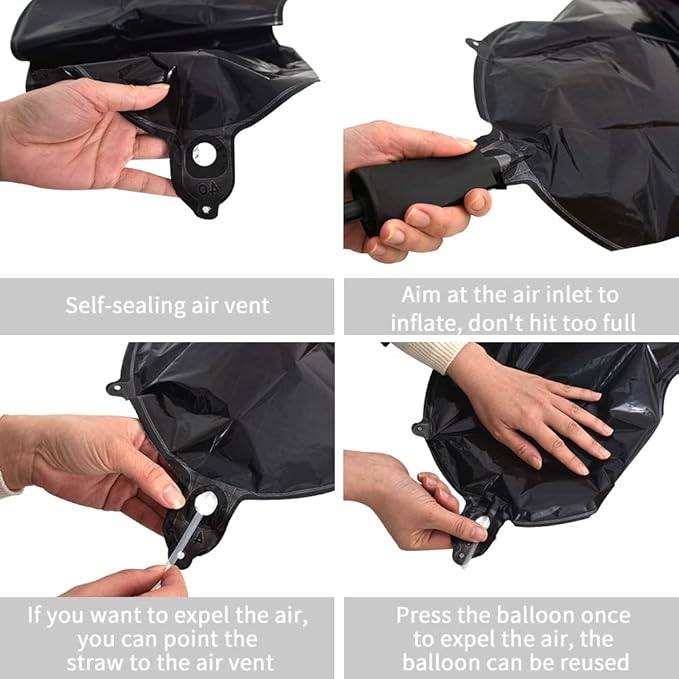 TONIFUL 2026 Congrats Grad Balloons - 16 Inch Black Congrats Foil Balloons Banner Reusable Material for Graduation Party Graduate Congratulations 2026 Congrats Grad Decorations
