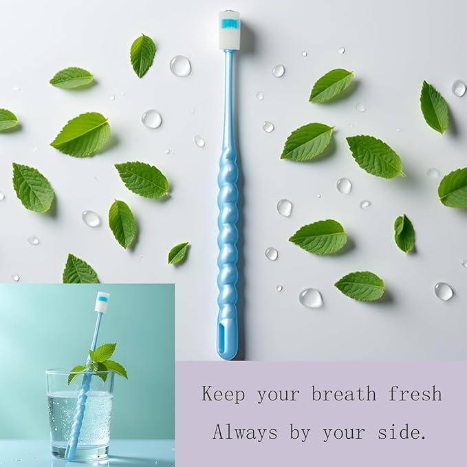 2 PCS Chemotherapy Must Haves for Men Chemotherapy Must Have Toothbrush for Sensitive Mouths Comfort Items Chemo Patients Spinning Toothbrush Oral Support Care Package (Blue)