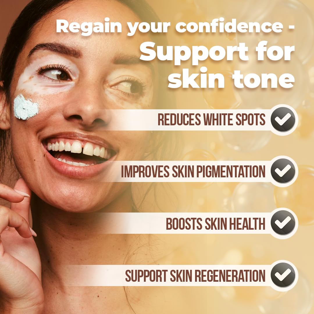 Dermawonder Vitiligo Capsules (60 Count) Effective Vitiligo Supplement, Reduce White Spots & Improve Skin Pigmentation Support, for All Skin & Reduce White Spots on Skin and Tinted Skin