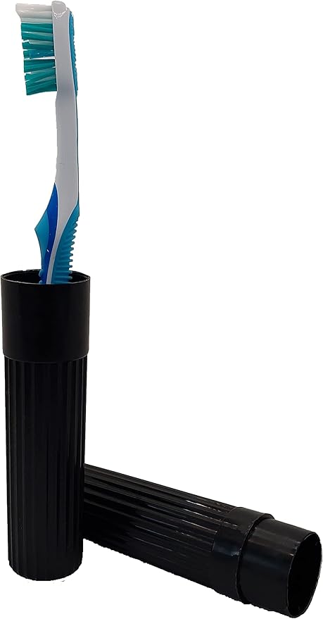 Toothbrush Holder (Black) - Made in The USA. W/Ventilation Holes.