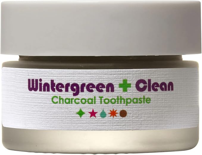 Living Libations - Organic Wintergreen Clean Activated Charcoal Toothpaste | Natural, Plant-Based, Clean Beauty (.5 oz | 15 ml)