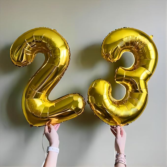 10 Pcs Gold 0-9 Number Mylar Balloons,16 Inch Foil Balloons Mylar Balloons for Party Decorations Party Supplies