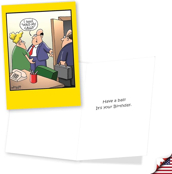 NobleWorks Assortment Pack of 3 Hilarious Birthday Greeting Cards with Envelopes (3 Designs, 1 Each) Whyatt's Have A Ball VC8125BDG-C1x3