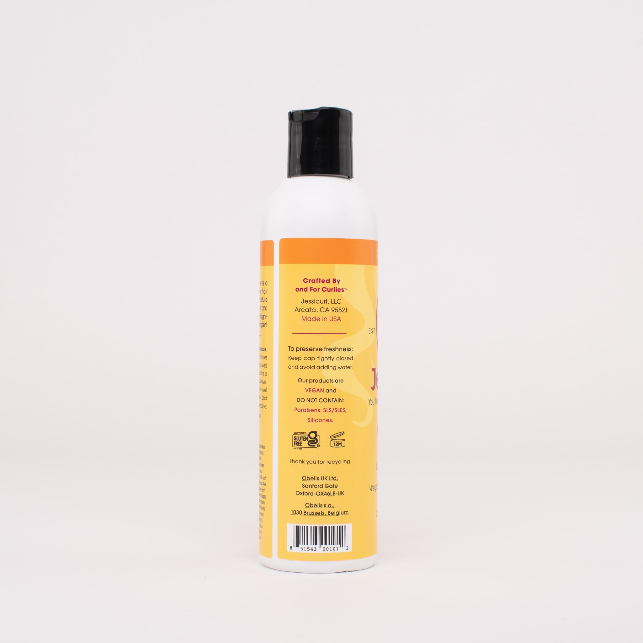 Jessicurl, Aloeba Daily Conditioner for Curly Hair, Citrus Lavender, 8 Fl oz. Leave in Conditioner and Hair Detangler for Fine Hair