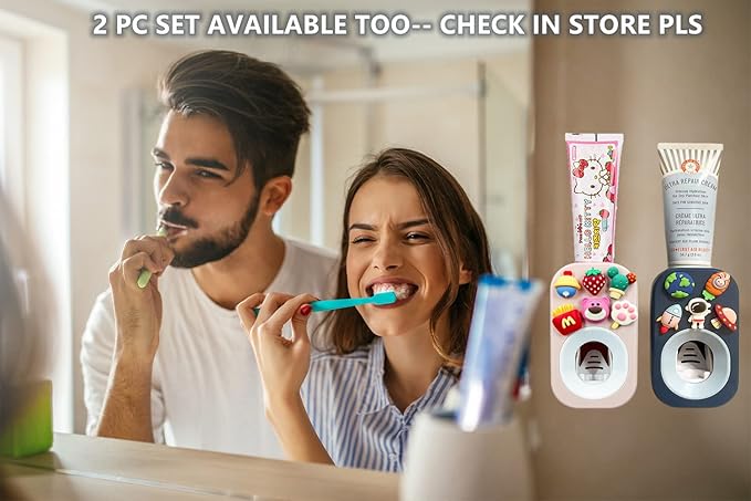 Automatic Toothpaste Dispenser Wall Mounted for Bathroom,Toothpaste Squeezer for Kids & Family Shower by Mr. Thumbs (1pc,Astronaut)